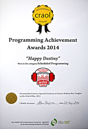 Happy Destiny Programming Acheivement award