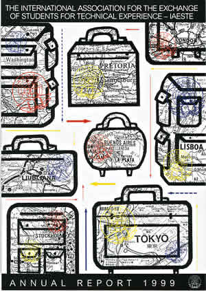 Fig 3: IAESTE Annual Report 1999. This illustration was about the global mobility of graduate students.