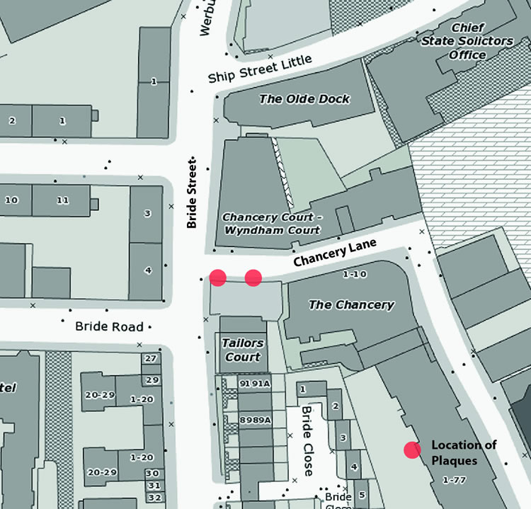 Map of location of Plaques