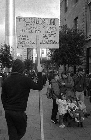 Fig. 1 Irish Fortune teller doing business just before the first lockdown.